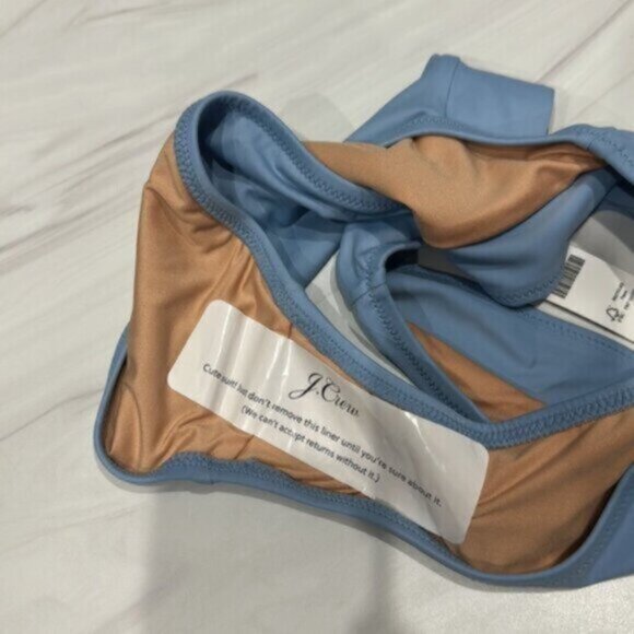 NWT J.Crew Women's Blue Cross Front Cheeky Bikini Bottom Size XS - Picture 6 of 6